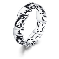 Stříbrný prsten ze zvířat slony animal collection