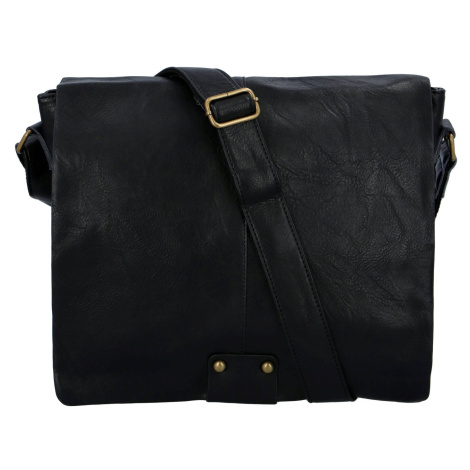 Praktická a módní univerzální velká koženková taška s klopou Berta, černá Paolo Bags