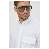 Košile Calvin Klein pánská, bílá barva, relaxed, s klasickým límcem, K10K110851