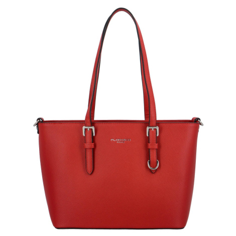 Pevná a stylová dámská koženková kabelka Kendy, červená FLORA & CO