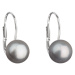 Evolution Group Stříbrné náušnice visací s šedou říční perlou 21044.3