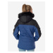 Černo-modrá dámská zimní bunda s kapucí SAM 73