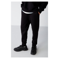 GRIMELANGE Internal Men's Stopper Elastic Comfort Fit Soft Fabric Black Sweatpant