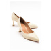 LuviShoes PEDRA Ecru-Beige Skin Women's Heeled Shoes