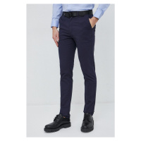 Kalhoty Calvin Klein pánské, tmavomodrá barva, přiléhavé, K10K110979