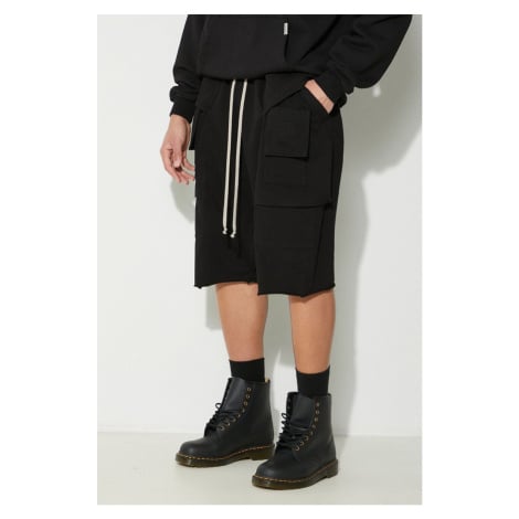 Bavlněné šortky Rick Owens Knit Shorts Creatch Cargo Pods černá barva, DU01D1382.RIG.09