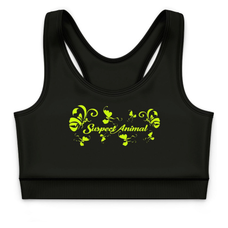 Dívčí funkční top T-REX černá Bamboo Ultra - Žlutá neon Suspect animal