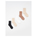 Reserved - Sada 5 párů ponožek s vysokým podílem bavlny - Béžová