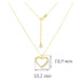 GEMMAX Jewelry Řetízkový zlatý náhrdelník Srdce s barevnými korálky délka 42+3 cm GLNCB-45-32741