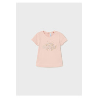 Tričko s krátkým rukávem basic SRDÍČKA světle růžové BABY Mayoral