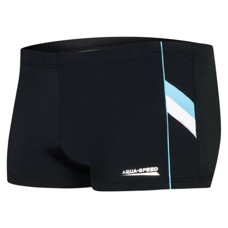 AQUA SPEED Plavecké šortky Ricardo Black/Blue/White Pattern 01