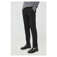 Kalhoty Tommy Hilfiger pánské, černá barva, ve střihu chinos