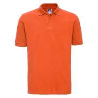 Orange Men's Polo Shirt 100% Cotton Russell