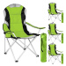 4 Kempingové židle polstrované zelené