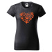 DOBRÝ TRIKO Dámské tričko s potiskem Psí tlapky srdce Barva: Tyrkysová