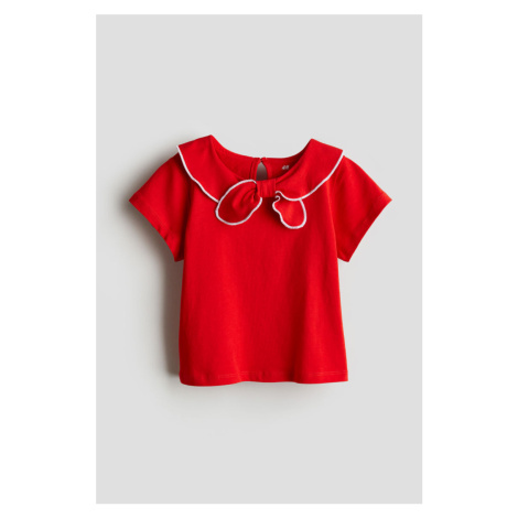 H & M - Žerzejový top's límcem - červená H&M