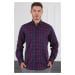 G717 DERBERRY MEN'S SHIRT-NAVY BLUE- BURGUNDY