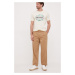 Bavlněné kalhoty Tommy Hilfiger x Shawn Mendes hnědá barva, jednoduché