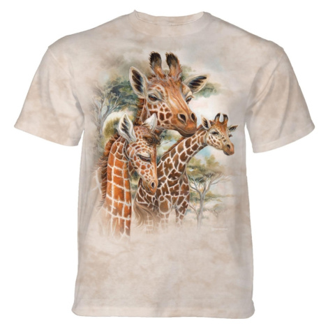 Pánské batikované triko The Mountain - Žirafy - béžové