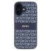 DKNY PU Leather Repeat Pattern Tonal Stripe Zadní Kryt pro iPhone 16 Blue