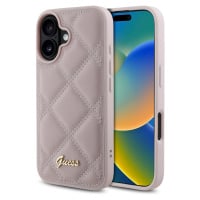 Guess PU Leather Quilted Zadní Kryt pro iPhone 16 Pink