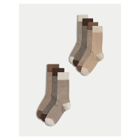 Sada sedmi párů pánských ponožek v hnědé barvě Marks & Spencer