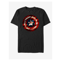 Černé unisex tričko ZOOT.Fan Marvel Flag Shield