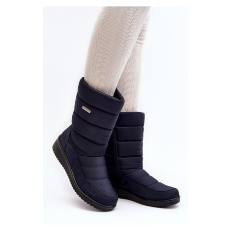 Zateplené sněhule na klínku, tmavě modrá Calena Kesi