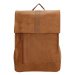 Beagles Hnědý elegantní kožený batoh „Twister“ 8L