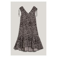 Šaty karl lagerfeld linen blend dress giraffe black/white