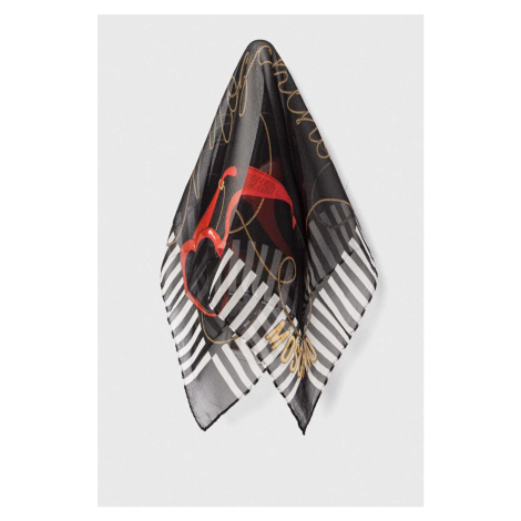 Hedvábný kapesníček Moschino černá barva, M3038 3347