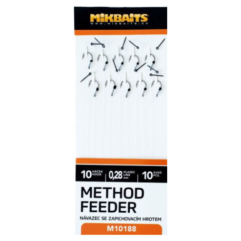 Mikbaits method feeder návazce se zapichovacím hrotem 10ks - velikost 10