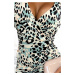 Barevné midi šaty s leopardím vzorem