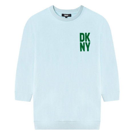 Dívčí šaty Dkny zelená barva, mini, oversize