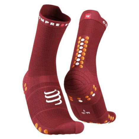 Compressport PRO RACING SOCK v4.0 RUN HIGH Běžecké ponožky, vínová, velikost