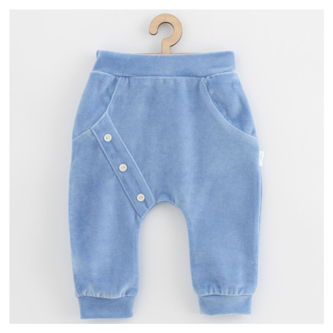 Kojenecké semiškové tepláčky New Baby Suede clothes modrá