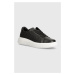 Kožené sneakers boty Calvin Klein LOW TOP LACE UP LTH MONO černá barva, HM0HM01498