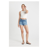 DEFACTO High Waist Cut-Toe Jean Shorts