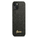 PC/TPU Glitter Flakes Metal Logo Zadní Kryt pro iPhone 14 Black Obal na telefon Guess