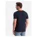 Ombre Clothing Trendy tmavě modré tričko s potiskem V2 TSPT-0119
