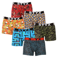 6PACK pánské boxerky Styx long art sportovní guma vícebarevné