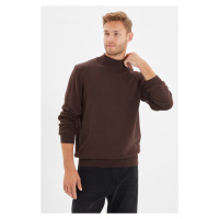 Trendyol Brown Slim Fit Half Turtleneck 100% Cotton Basic Sweater