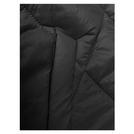 Dlouhá černá dámská bunda s kapucí (5M3171-392) J.STYLE