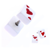 Fake plug z akrylu s hrací kartou - symbol srdce