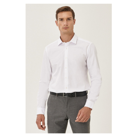 ALTINYILDIZ CLASSICS Men's White Slim Fit Slim Fit Classic Collar Cotton Shirt AC&Co / Altınyıldız Classics