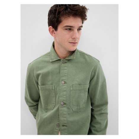 Zelená pánská džínová košilová bunda GAP