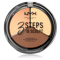 NYX Professional Makeup 3 Steps To Sculpt konturovací paletka odstín 02 Light 15 g