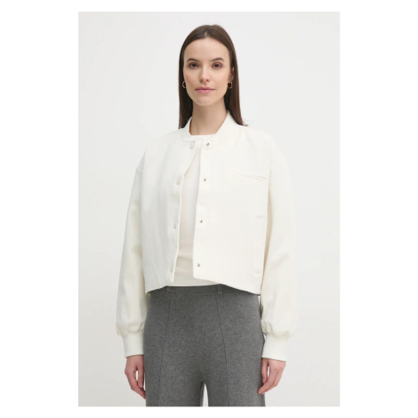 Bunda Calvin Klein Jeans dámská, béžová barva, přechodná, oversize, J20J224970