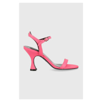 Kožené sandály Patrizia Pepe růžová barva, 8X0057 L011 M443