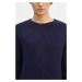 Vlněný svetr Norse Projects Birnir Brushed Lambswool pánský, tmavomodrá barva, hřejivý, N45.0520